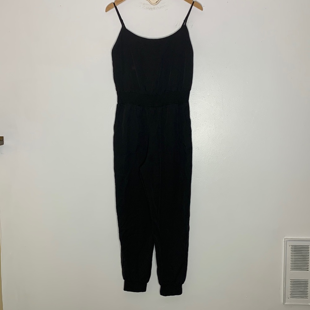 Anthropologie black sleeveless jumpsuit